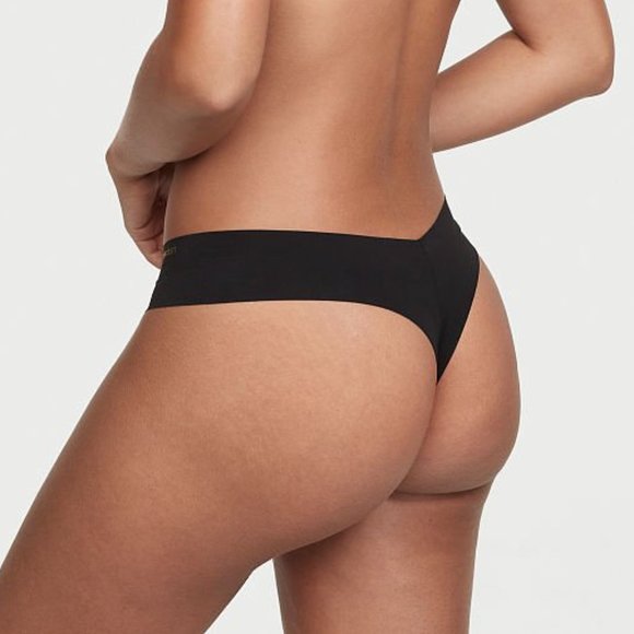 VS XXL SEXY ILLUSIONS BY VICTORIA'S SECRET No-Show Thong Panty Black NWT - Picture 6 of 12